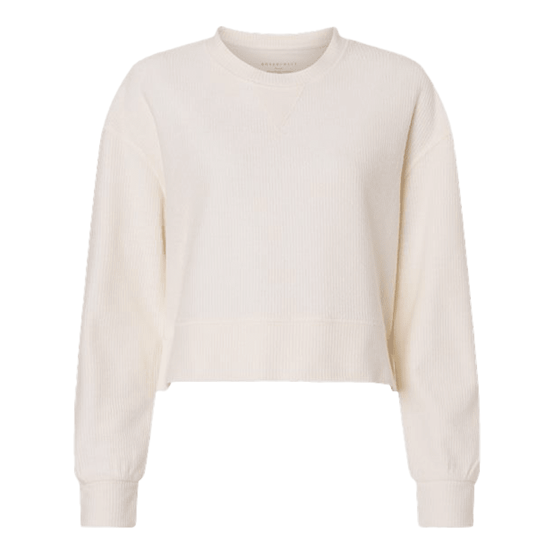 Boxercraft Women's Rib Knit Corded Boxy Crewneck Sweatshirt